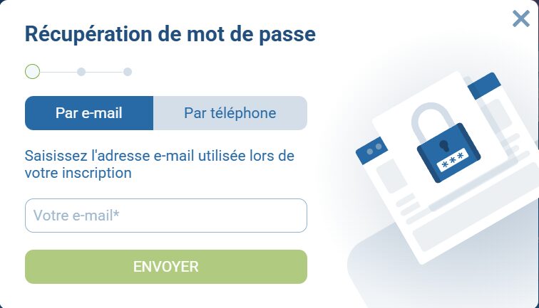 1xbet Mot de passe oublié